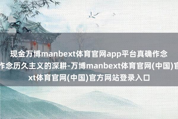 现金万博manbext体育官网app平台真确作念土产货化筹谋、作念历久主义的深耕-万博manbext体育官网(中国)官方网站登录入口